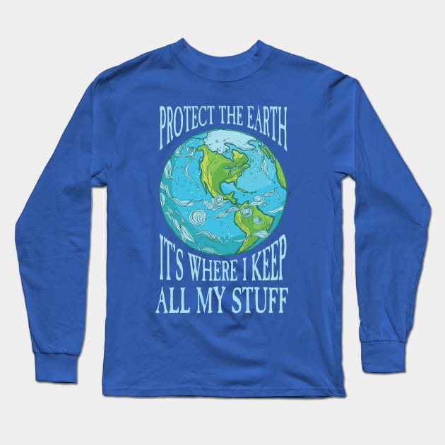 Happy Earth Day! Long Sleeve T-Shirt by ZombieNinjas